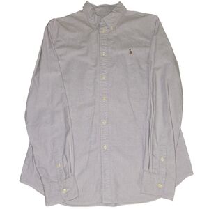 Ralph Lauren Men’s Button Down Custom Fit Shirt Light Purple Pony Logo XL